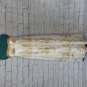 Aidan Mattox niteline Womens Ivory gold metallic maxi dress